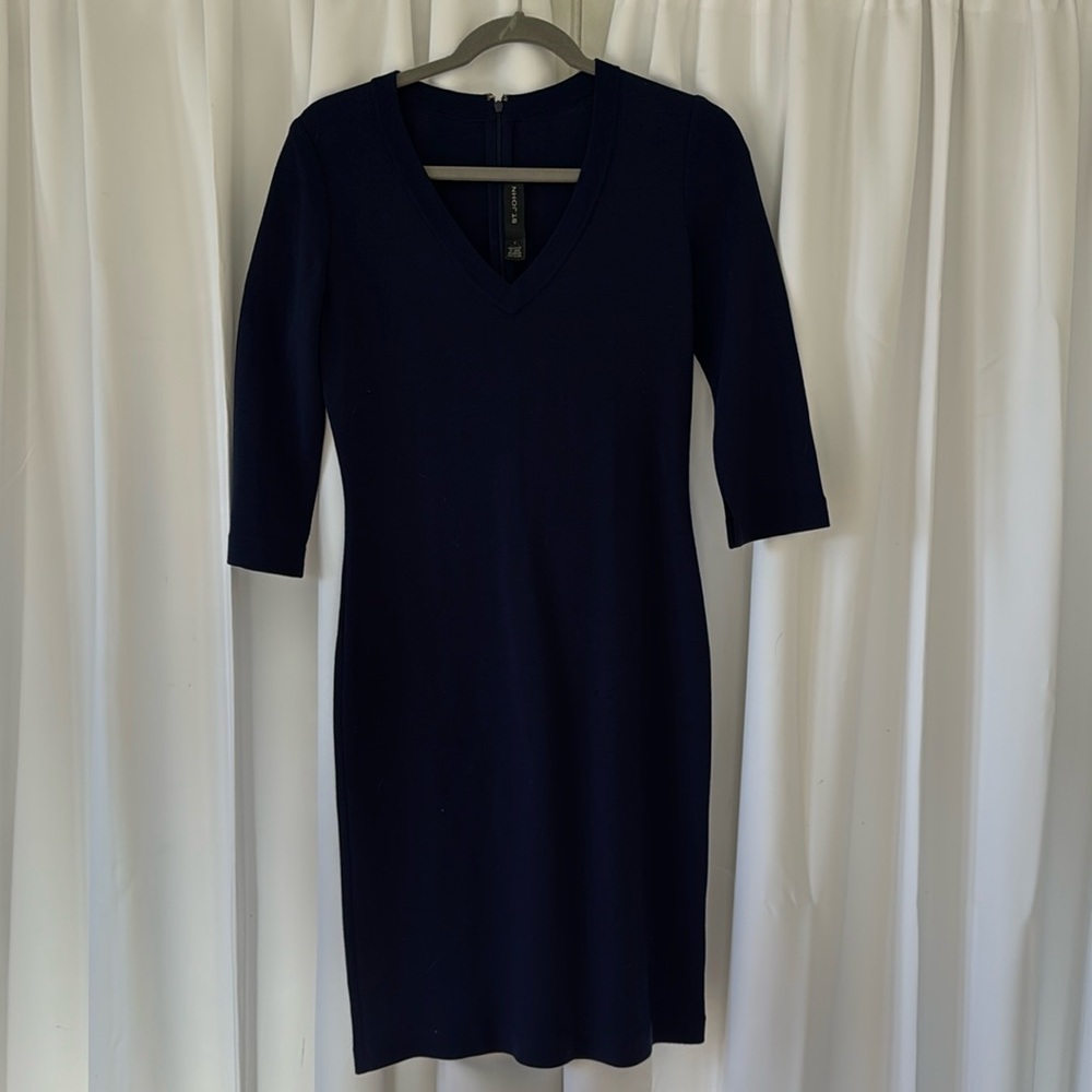 St. John wool dress in Navy as 2